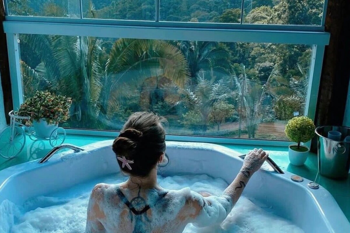 Bungalow, vista al jardín | Interior