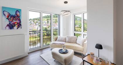 Ground Floor Apartment with View Near Klopp Castle, Niederwald, 55" TV, Wi-Fi & AC