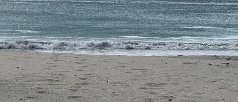 A beach with a sandy shore and calm sea.