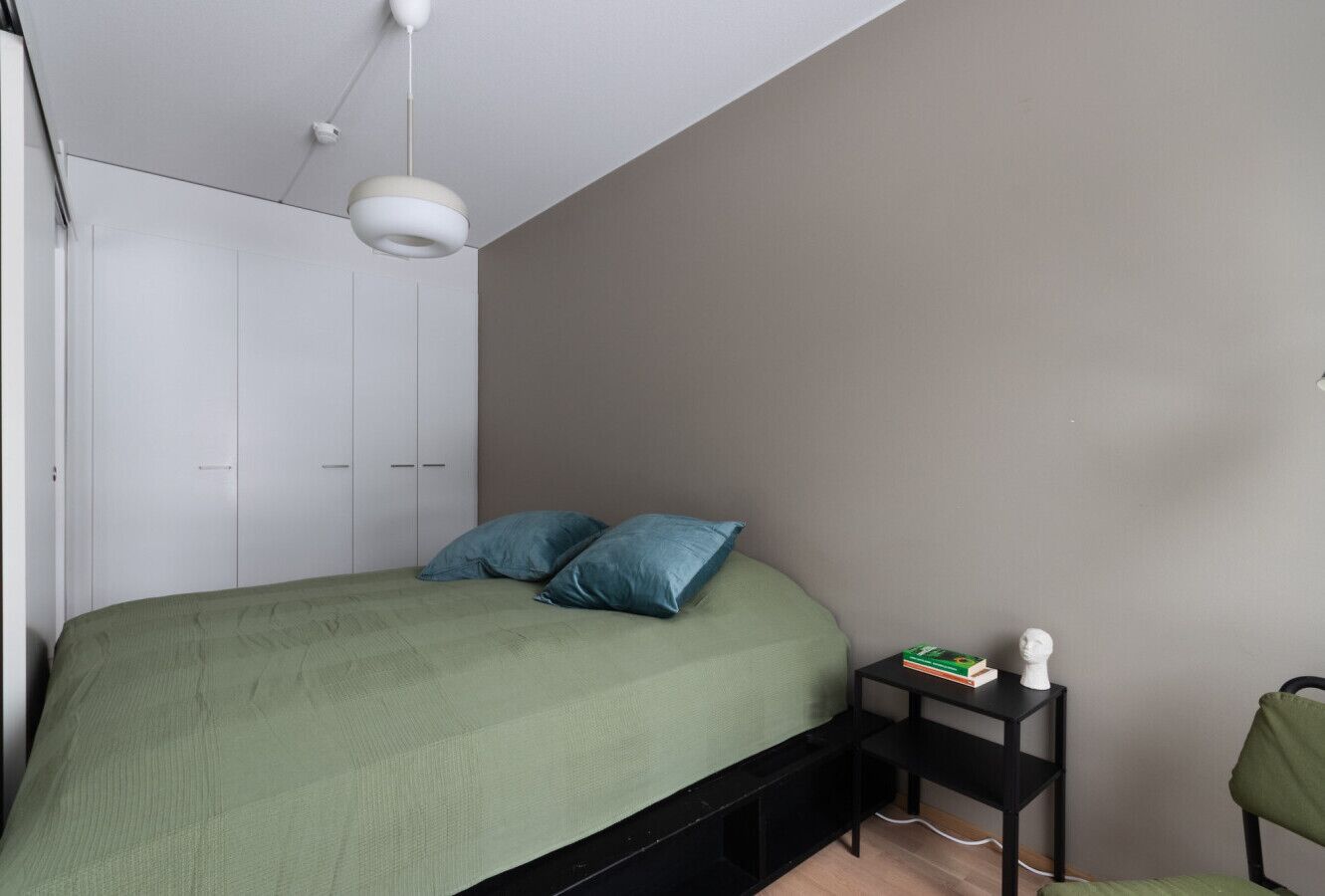 The bedroom #2 has a large 180cm wide bed and lounge chair plenty of closet space