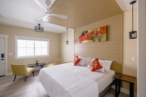 A bright, inviting retreat with a king bed and comfortable seating for two—your own quiet place to unwind in Walla Walla wine country.