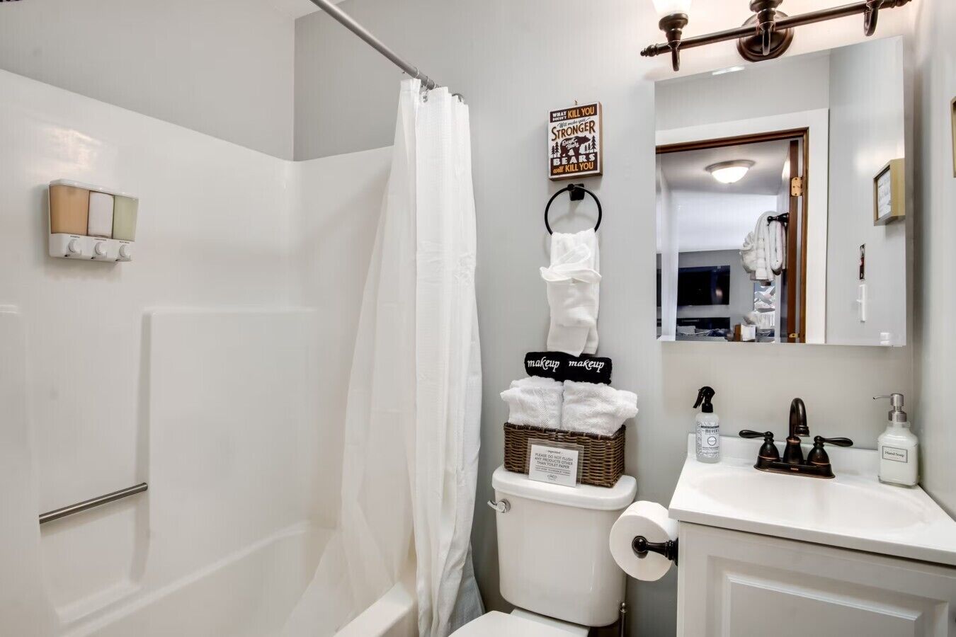 Hair dryer, towels