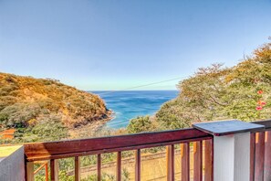 A coastal landscape with a view of the sea and a bridge in the distance. - Ocean Views: Bahia Pez Vela Resort Condo (Playa Ocotal)
