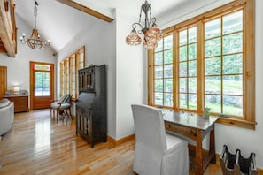 A window-side workspace - Lane's End | Upscale Rural Lodge + Family Friendly (Lookout Mountain)