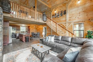 Open living area beneath the loft