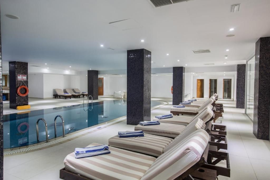 Indoor pool, seasonal outdoor pool