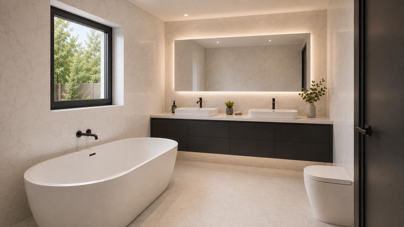 Hair dryer, towels, toilet paper