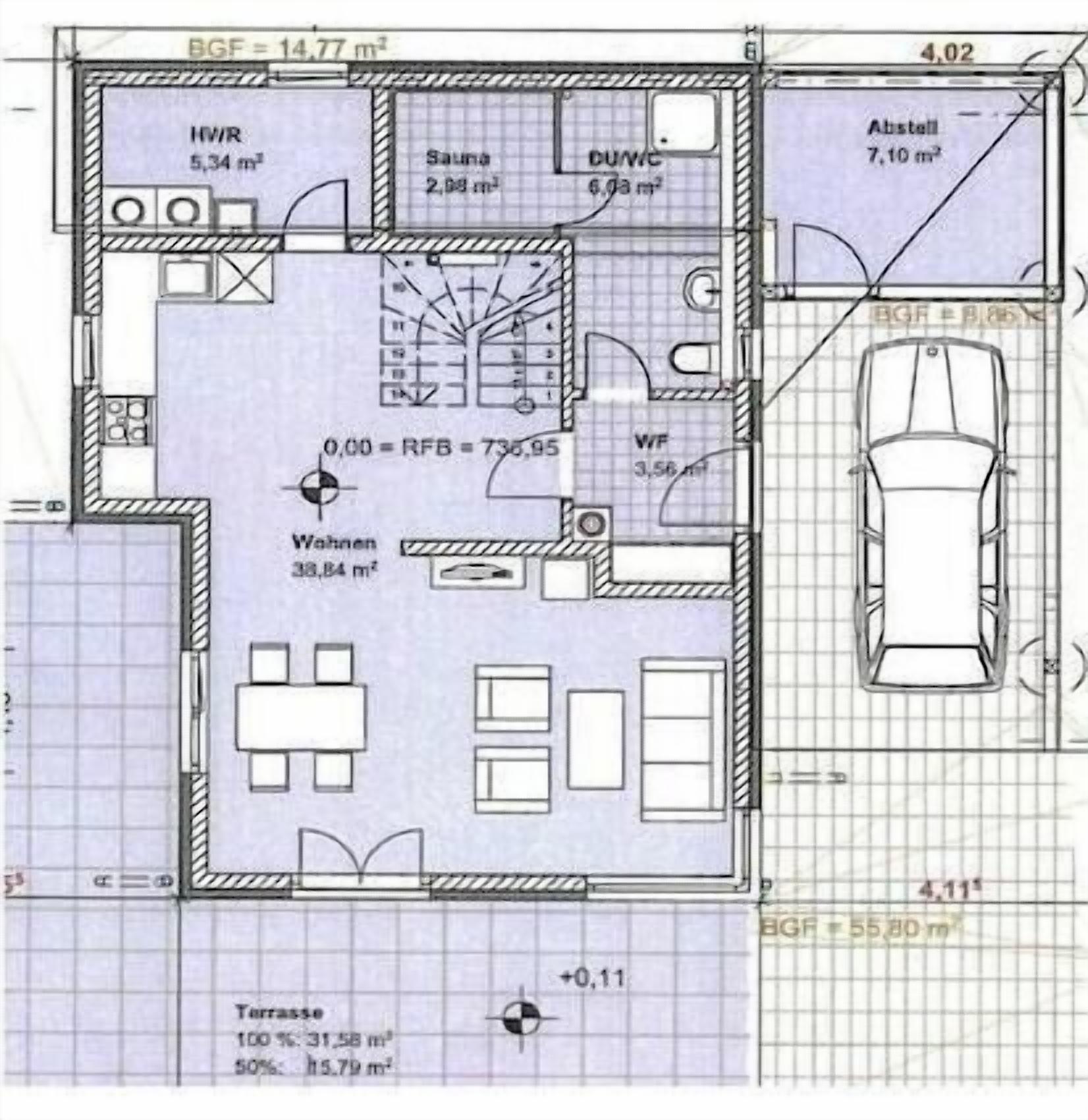 A floor plan of a hotel room with a bathroom, a living area, and a balcony.