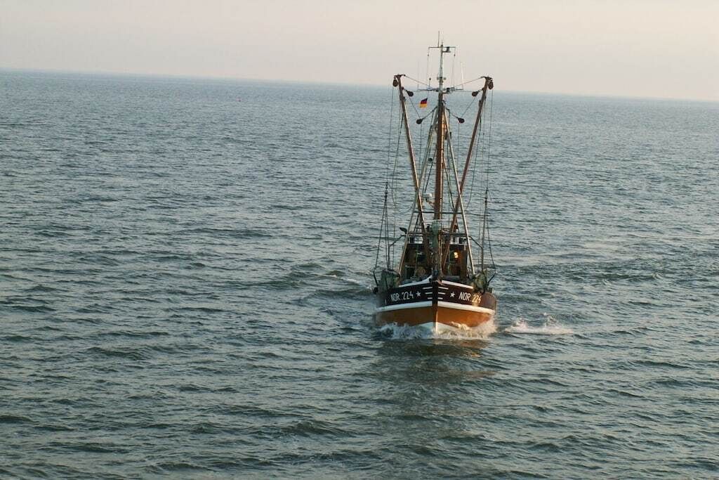 Ein Boot mit dem Kennzeichen NOR 324 auf dem Wasser.