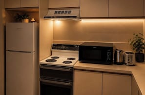 Full-sized fridge, microwave, oven, stovetop - The One Space (Carlton)