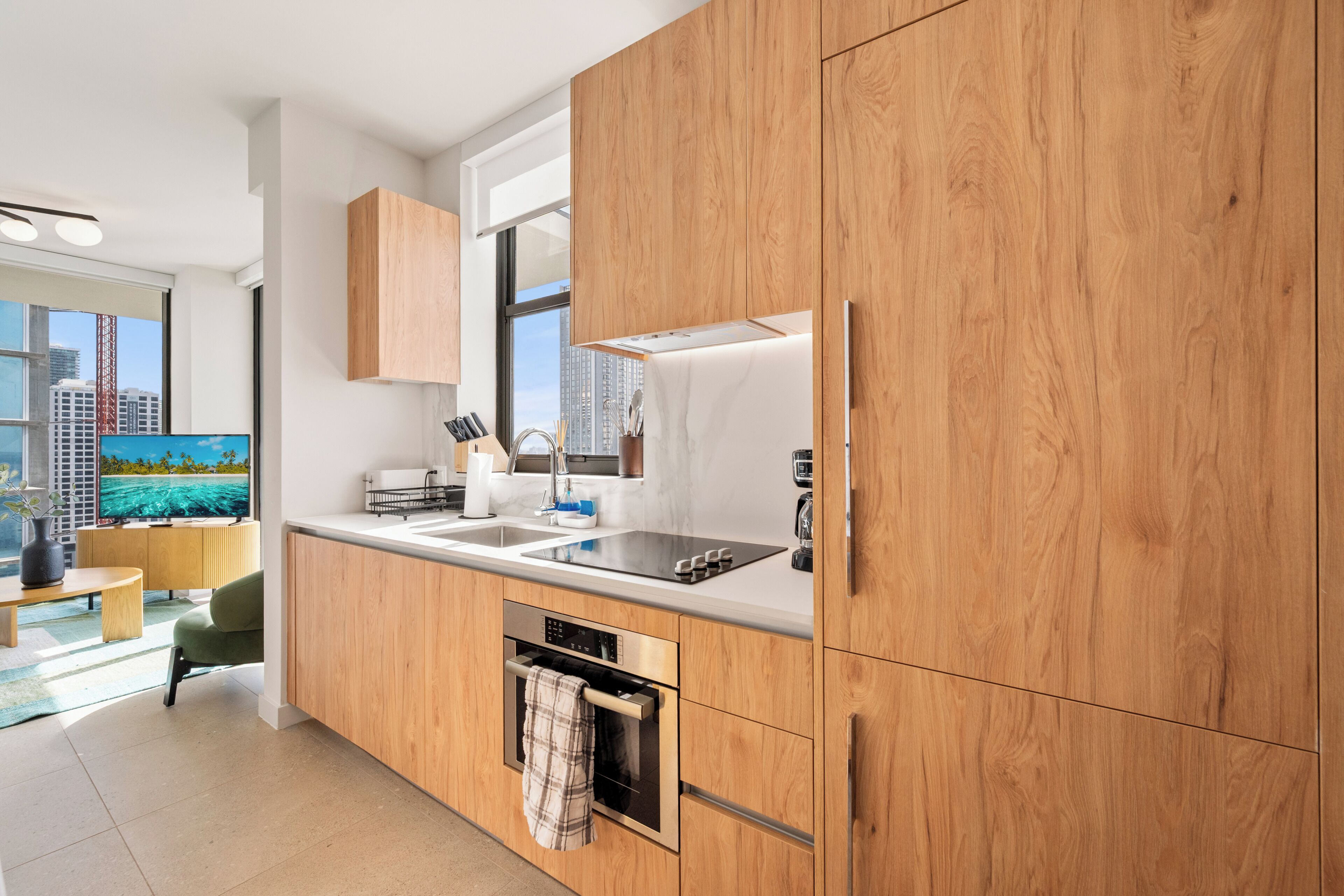 Family Apartment, Balcony, City View | Private kitchen