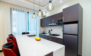 Private kitchen - New Urban Oasis Apt w/Pool + Hot tub + Gym (Dar es Salaam)