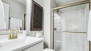 Bathroom - The Irish Retreat | 2BR/2BA Near Notre Dame | Private Balcony (South Bend)