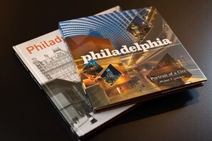 Two brochures for Philadelphia, one titled 'Philadelphia' and the other 'Philadelphia Portrait of a City' by Michael P. Gadski. - Spruce Villa - 3rd Floor King Studio w/ Desk (Philadelphia)
