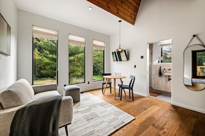 Living area - Hodo Springs — Maple | Luxury A-Frame | Private Sauna, Hot Tub | River | Smokies (Sevierville)