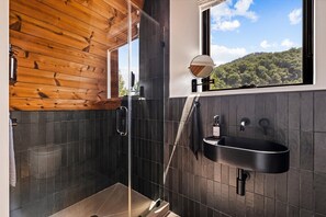 Bathroom - Hodo Springs — Pine | A-Frame | Forest Sauna Path + Hot Tub | Smokies (Sevierville)