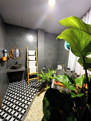 Studio dành cho gia đình, quang cảnh công viên | Phòng tắm