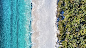 On the beach, beach towels