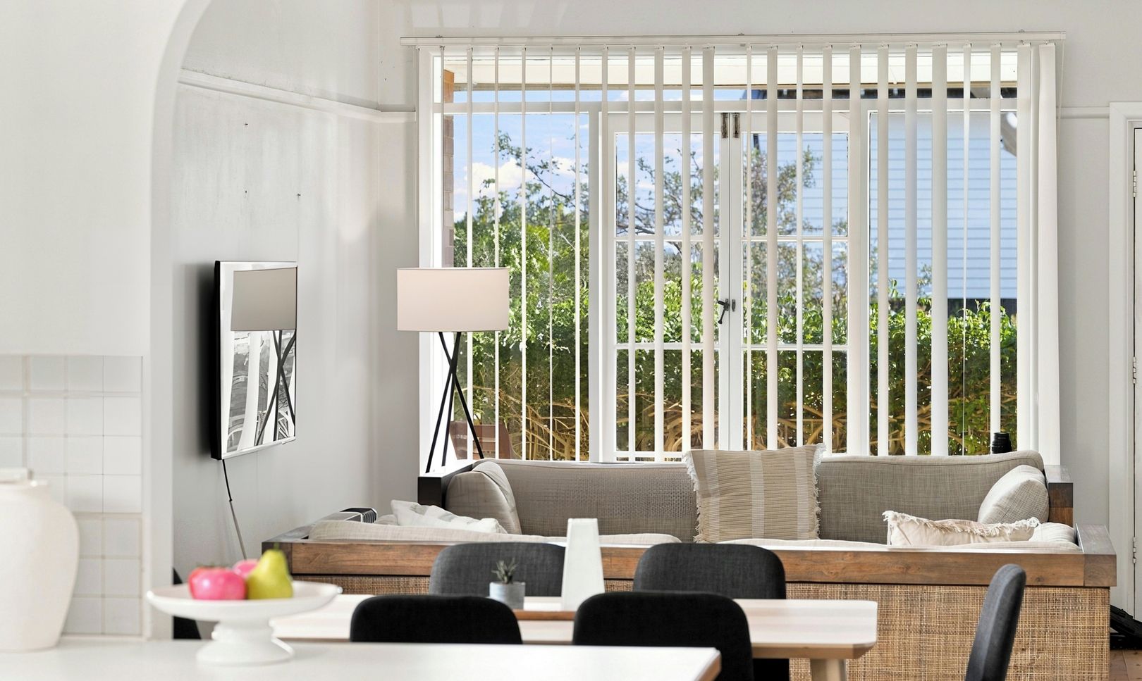 Clean and inviting living area for your stay