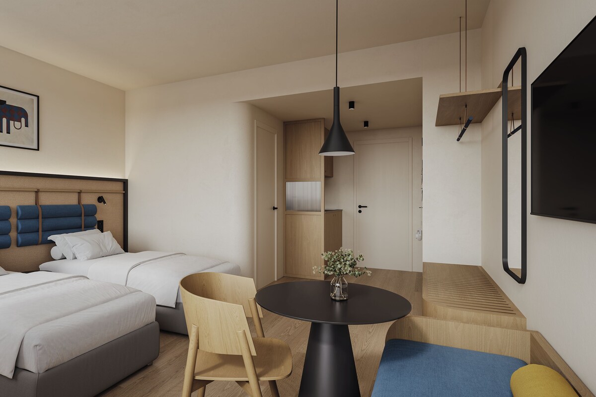 Original Studio with Kitchen - Twin | Desk, laptop workspace, WiFi (free), bed sheets