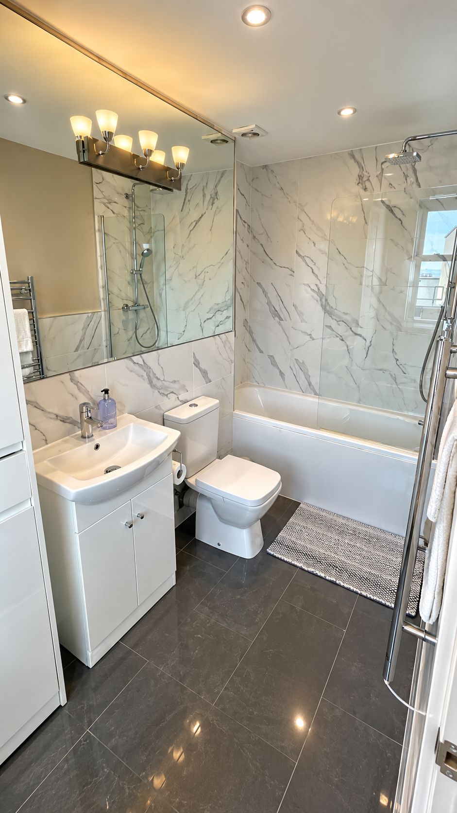 Contemporary Marble Bathroom Interior