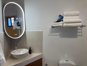 Standard-talo, patio, kaupunkinäköala | Kylpyhuone
