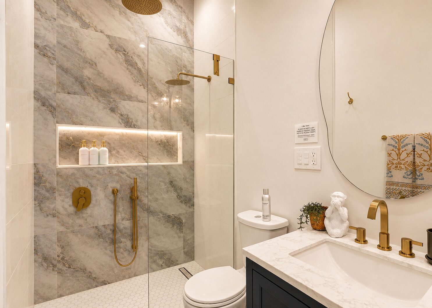 Estudio de lujo | Baño | Secadora de cabello, pantuflas, toallas, jabón 