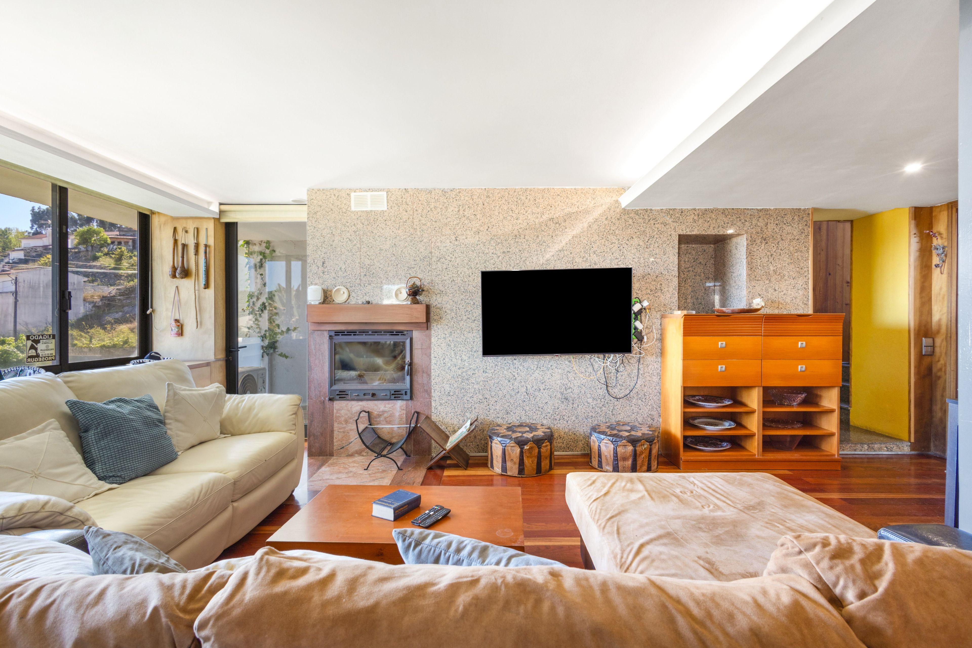 TV, fireplace, table tennis