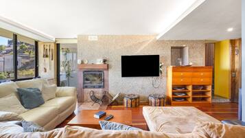 TV, fireplace, table tennis