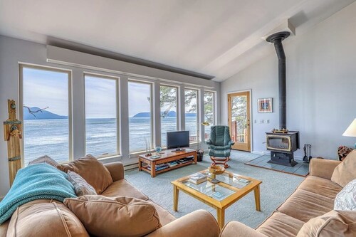 Stunning Waterfront Home with Private Deck and Mountain Views