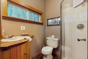 Bathroom - Dog Friendly Studio with Kitchenette, WiFi, Yard and Fire Pit near Eastsound Beach (Eastsound)