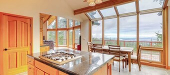 Stunning Water View Retreat with Fireplace, Huge Deck, and Jetted Tub