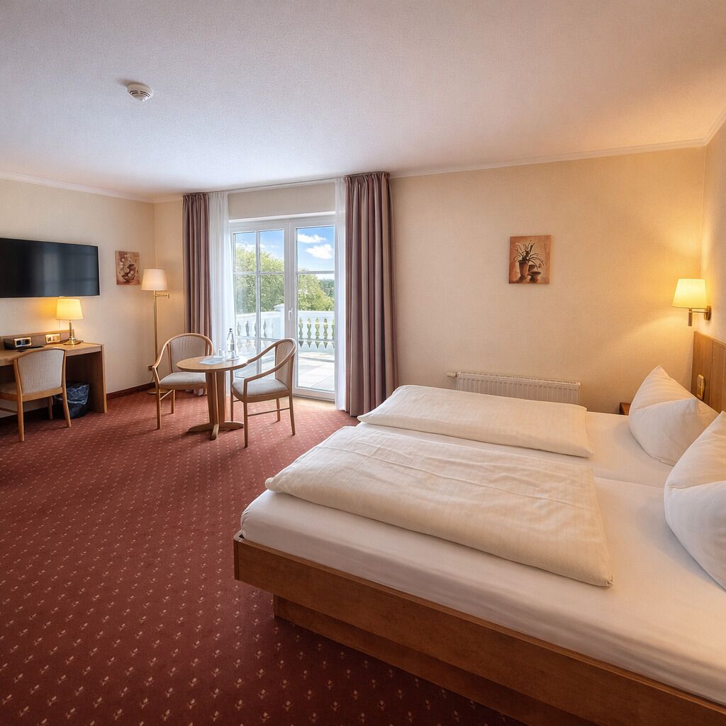 Standard Double Room | Hypo-allergenic bedding available, in-room safe, desk, laptop workspace