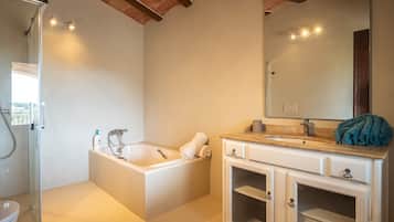Dusche, Haartrockner, Handtücher