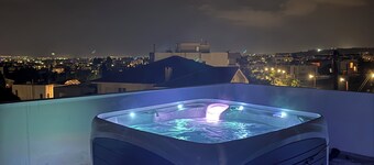 Panoramic Sea Views  Private Terrace Hot Tub & Modern Comforts