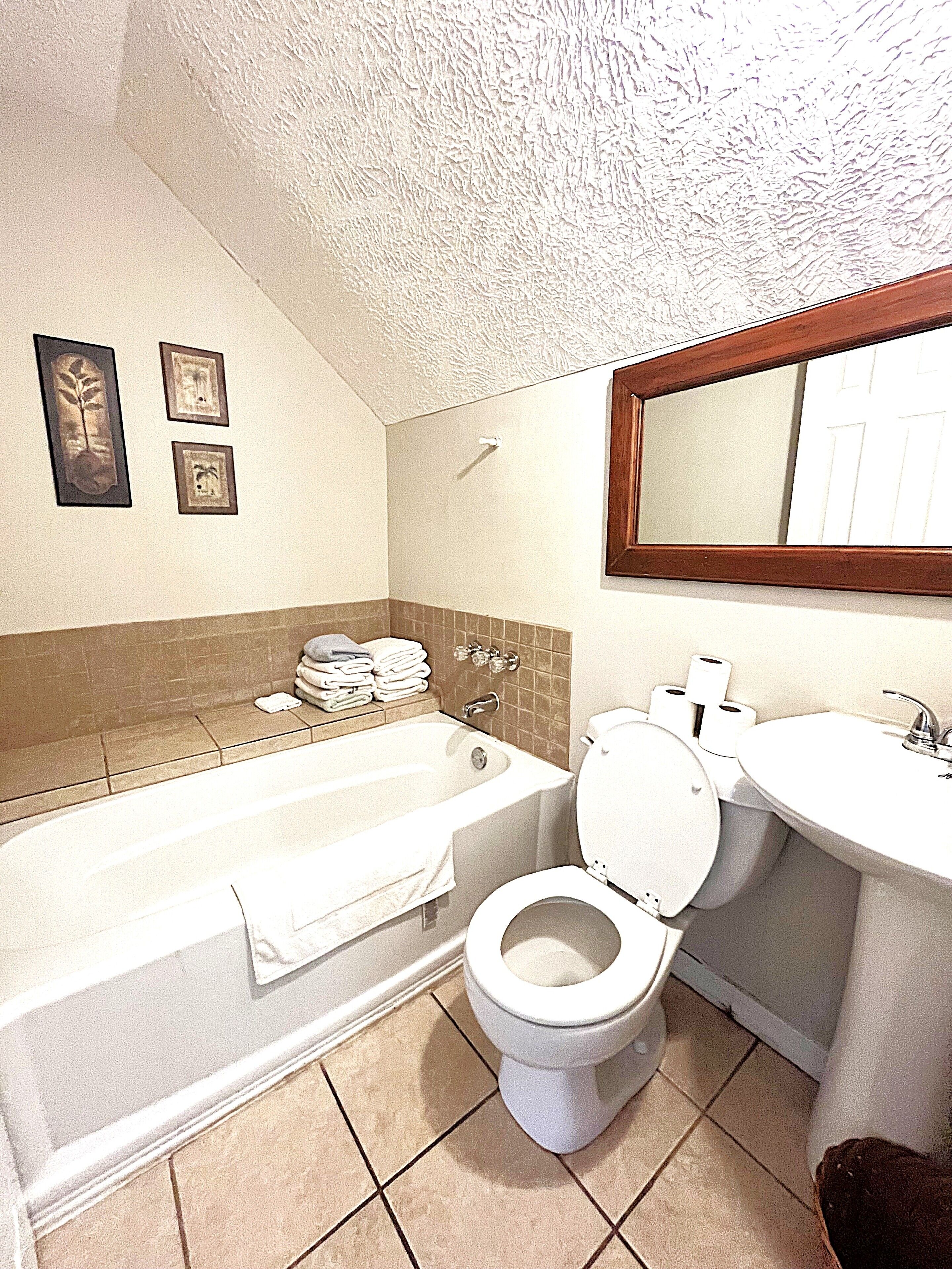 Towels, soap, toilet paper