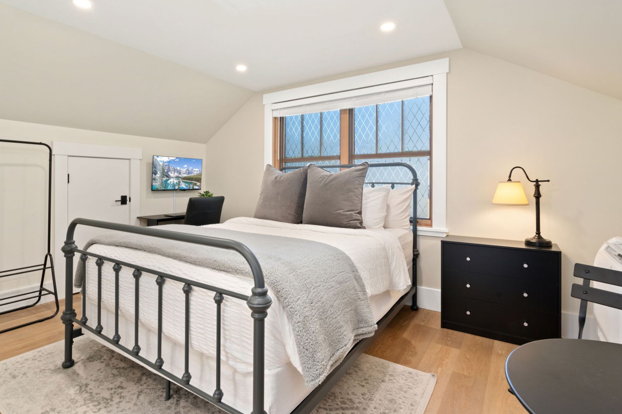 Desk, iron/ironing board, travel crib, internet