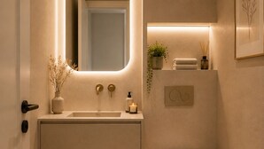 Apartment, 2 Bedrooms, Private Bathroom | Bilik Mandi | Pancuran mandi, pengering rambut, tuala disediakan, sabun 
