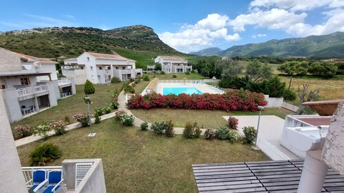 35-square-meter apartment with a large pool very close to Saint-Florent in Corsica,