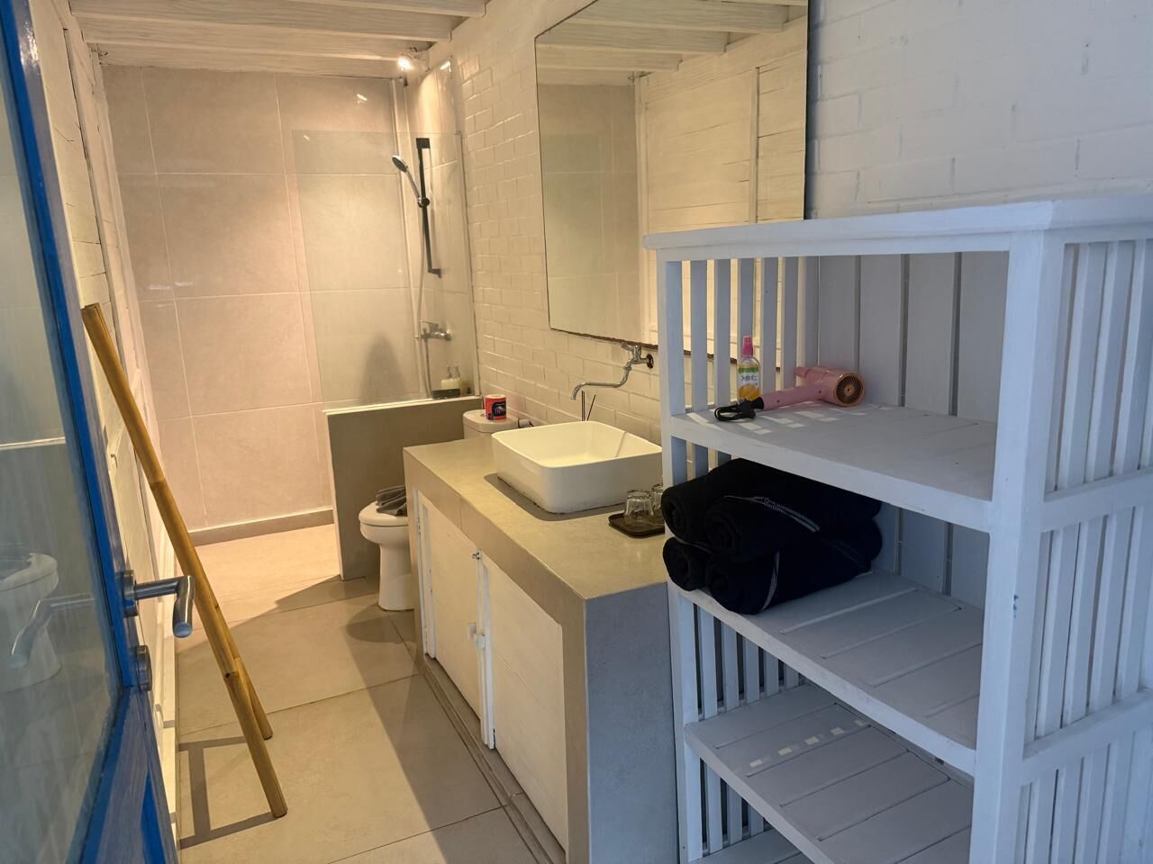 Villa, Balcony, Pool View | Bathroom | Shower, towels, soap, shampoo
