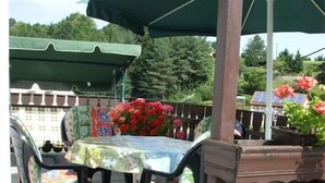 Outdoor dining - Holiday home with 2 bedrooms (Reinhardtsdorf)