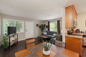 Dining Room | Living Room | Kitchen - Extended Stay Apt #5 • 1 BD-Full Kitchen • Downtown McMinnville (McMinnville)