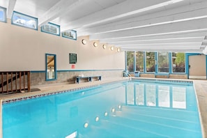 A swimming pool with a tiled edge, a bench, and a staircase leading to an upper level. - +Keystone Mountain Cabin
 7 min walk to ski lift / walk in/out


Share

Save (Keystone)