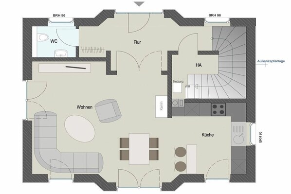 Floor plan - Holiday home with 1 bedroom (Fuhlendorf)