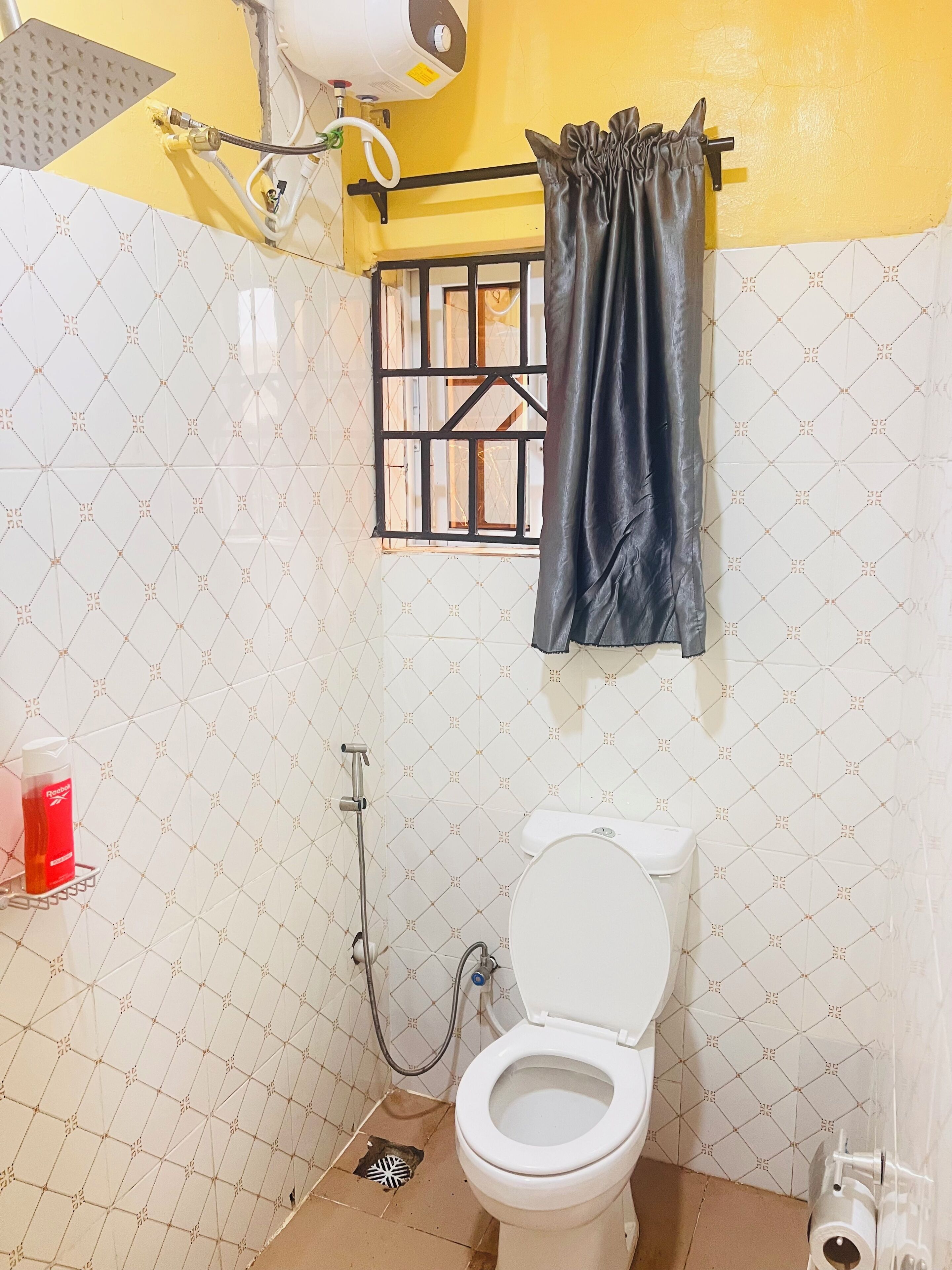 Douche, serviettes fournies, papier toilette