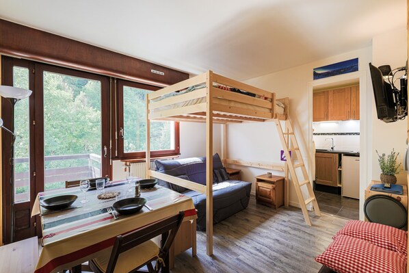 Living area - La Pause du Lindar - Studio avec Balcon (Aillon-le-Jeune)