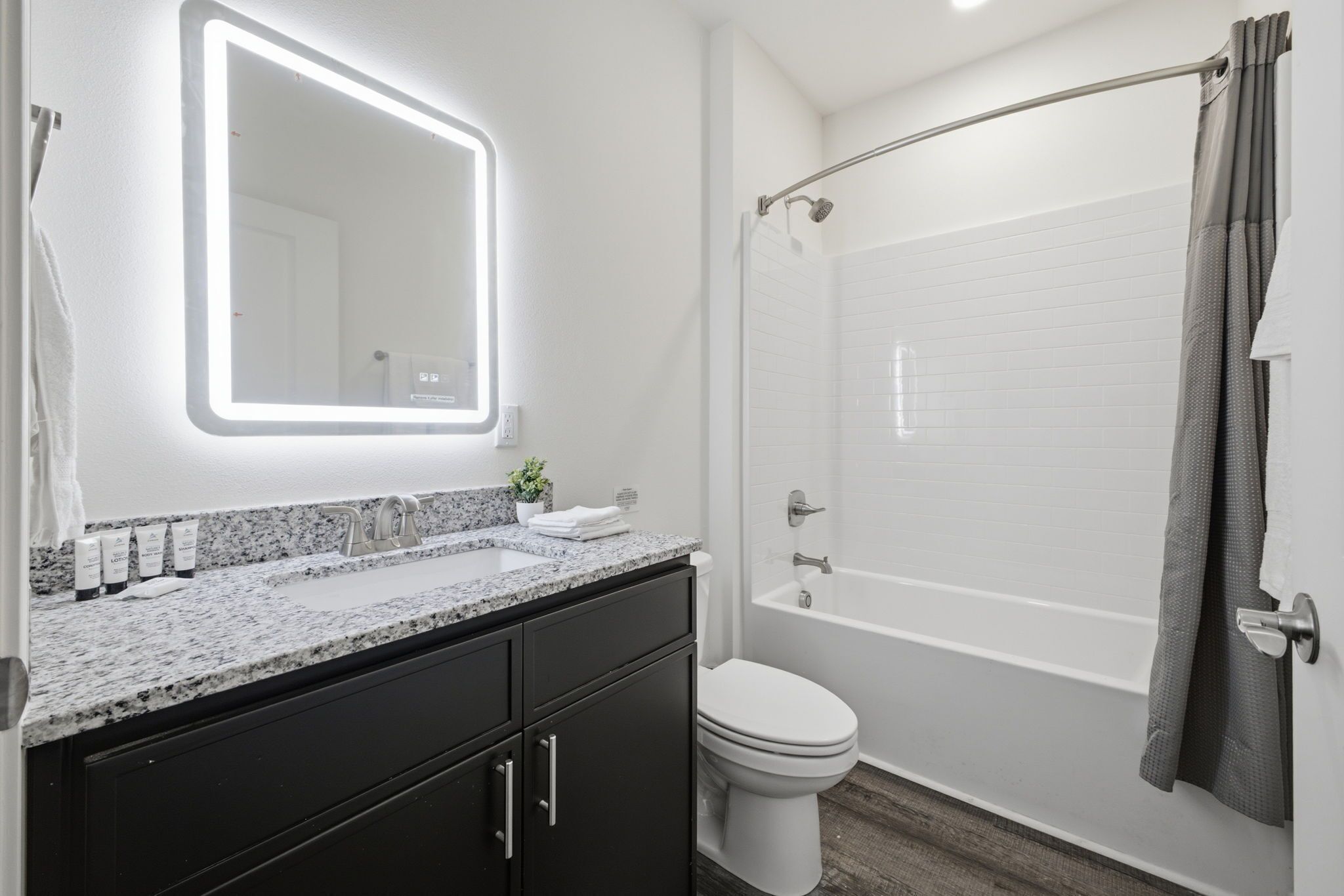Towels, soap, shampoo, toilet paper