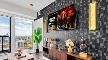 Family Condo, 2 Bedrooms, Non Smoking, Kitchen | Living area | 50-inch TV with digital channels