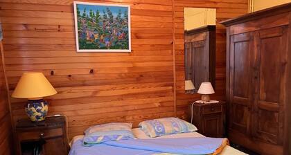 Bedroom & Bathroom in a large chalet. Motorcyclists are welcome!
