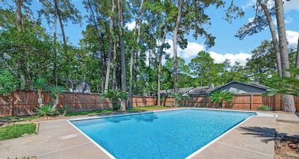 4-Bedroom Family Retreat with Private Pool and Forest Views in The Woodlands